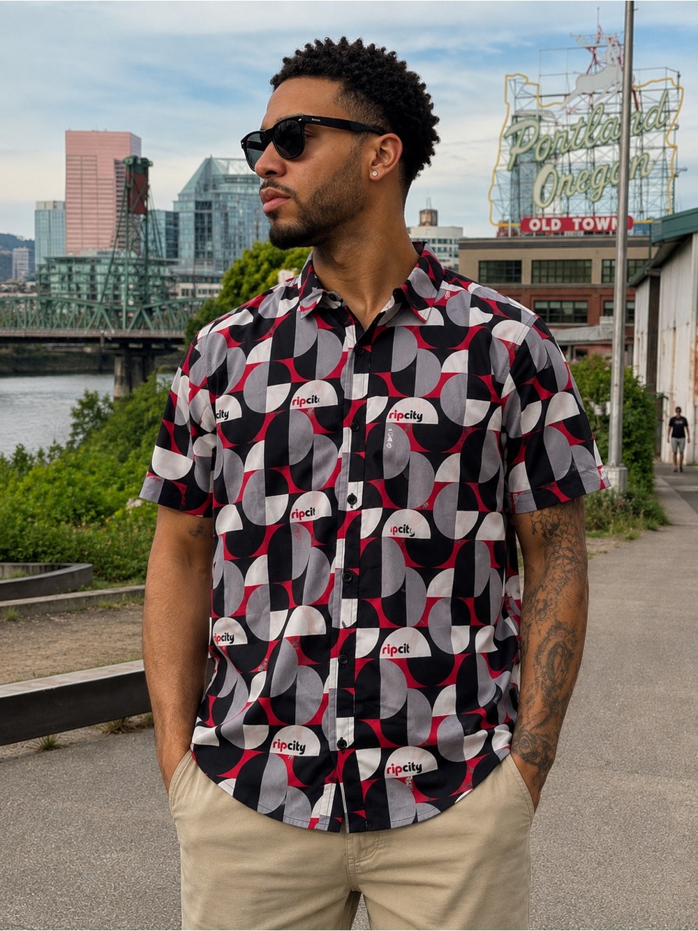 Portland Trail Blazers Wildfang Rip City Essential Button Up Shirt NWT S